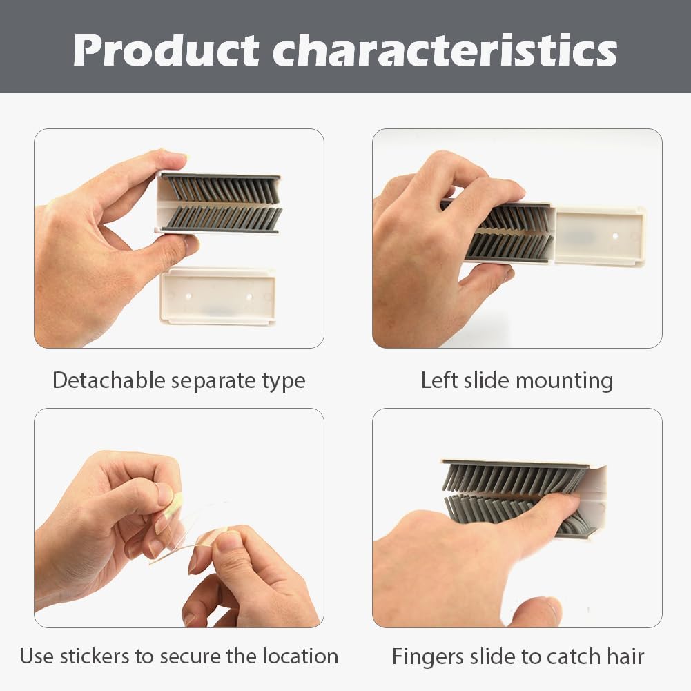 Recogedor pelo ducha reutiliz. silicona antiobstrucción