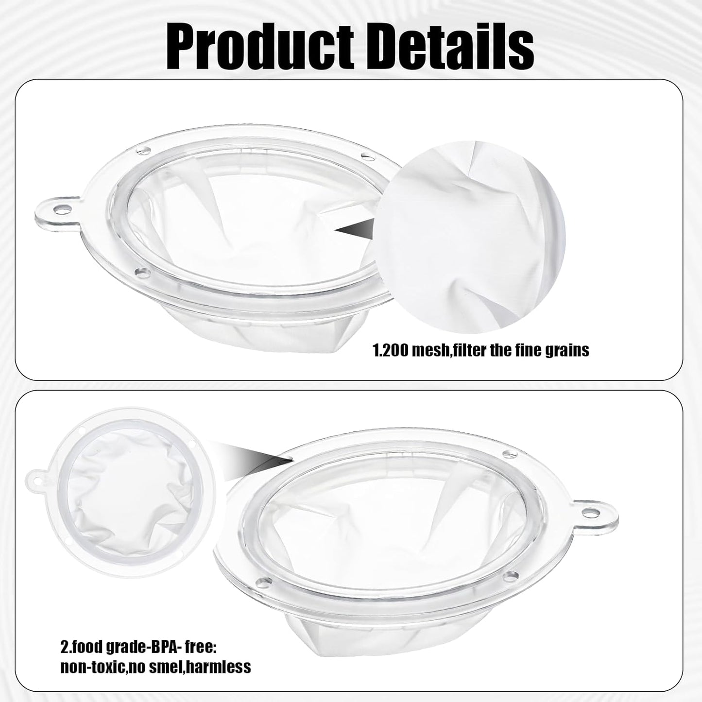 2 Filtros Aceite Plástico 5pulg Colador Fino para Líquidos