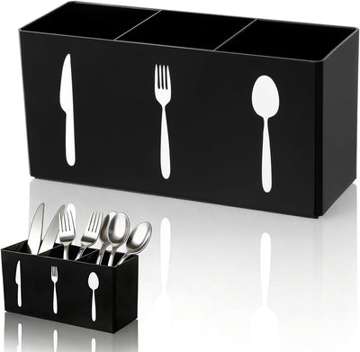 Organizador utensilios plástico soporte acrílico cocina 3 secciones