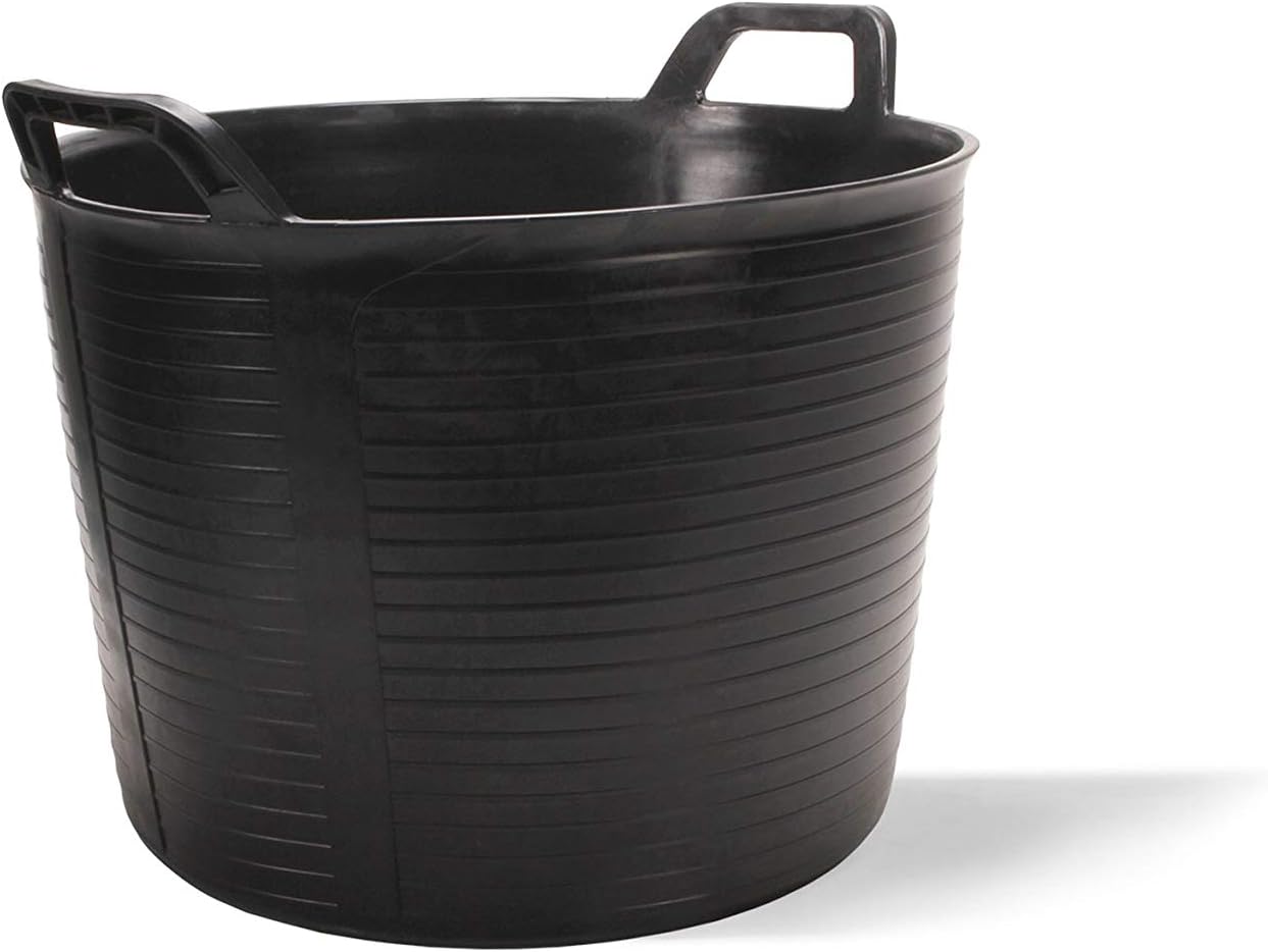Tina plástico negro con asa 10,5gal