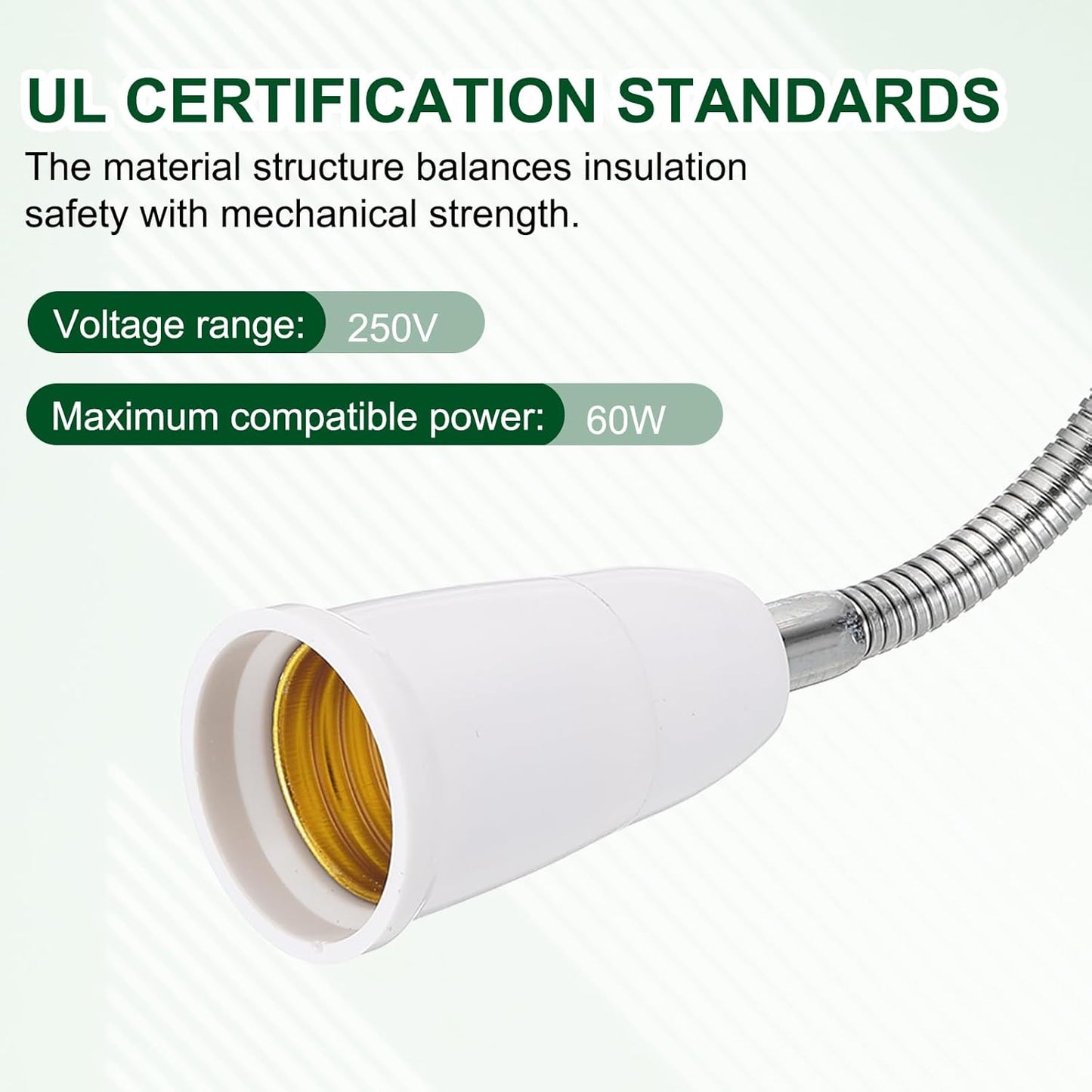 Adaptador portalámpara E26 7.3" para lámparas de hasta 60W