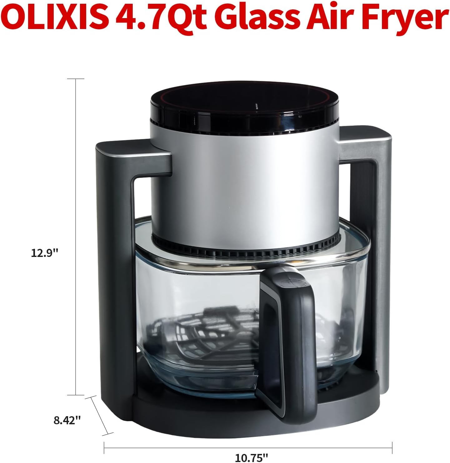 Freidora de aire de vidrio OLIXIS 4.7 cuartos de galón