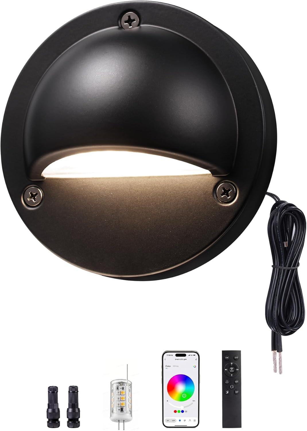 Luces cubierta negras RGBCW 12V Bluetooth app control remoto