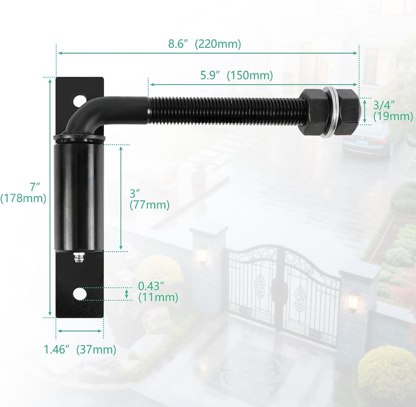 4 Pack Bisagras Puerta Perno J 3/4pulg Alta Resistencia 7pulg