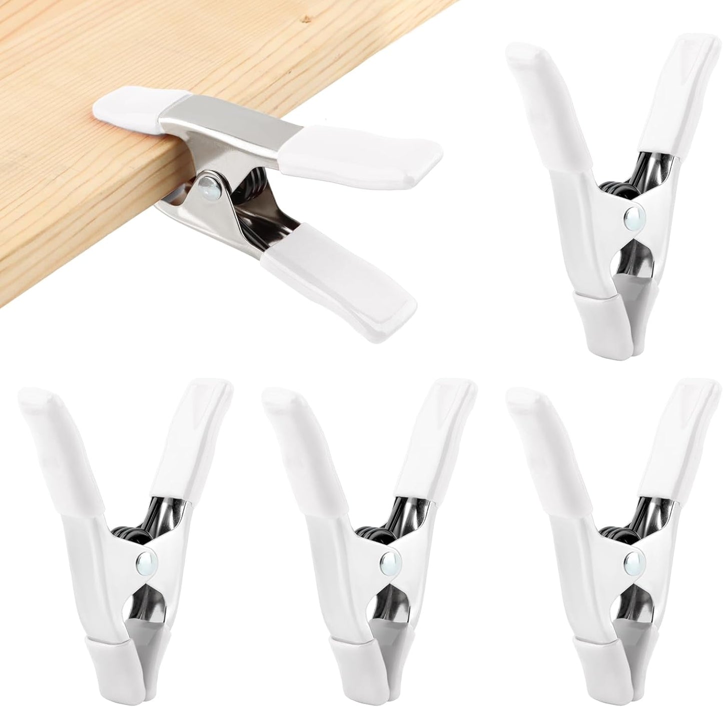 4 Abrazaderas Resorte Metal Goma para Madera Bricolaje