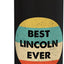 Botella de agua acero inoxidable Lincoln Name aislada