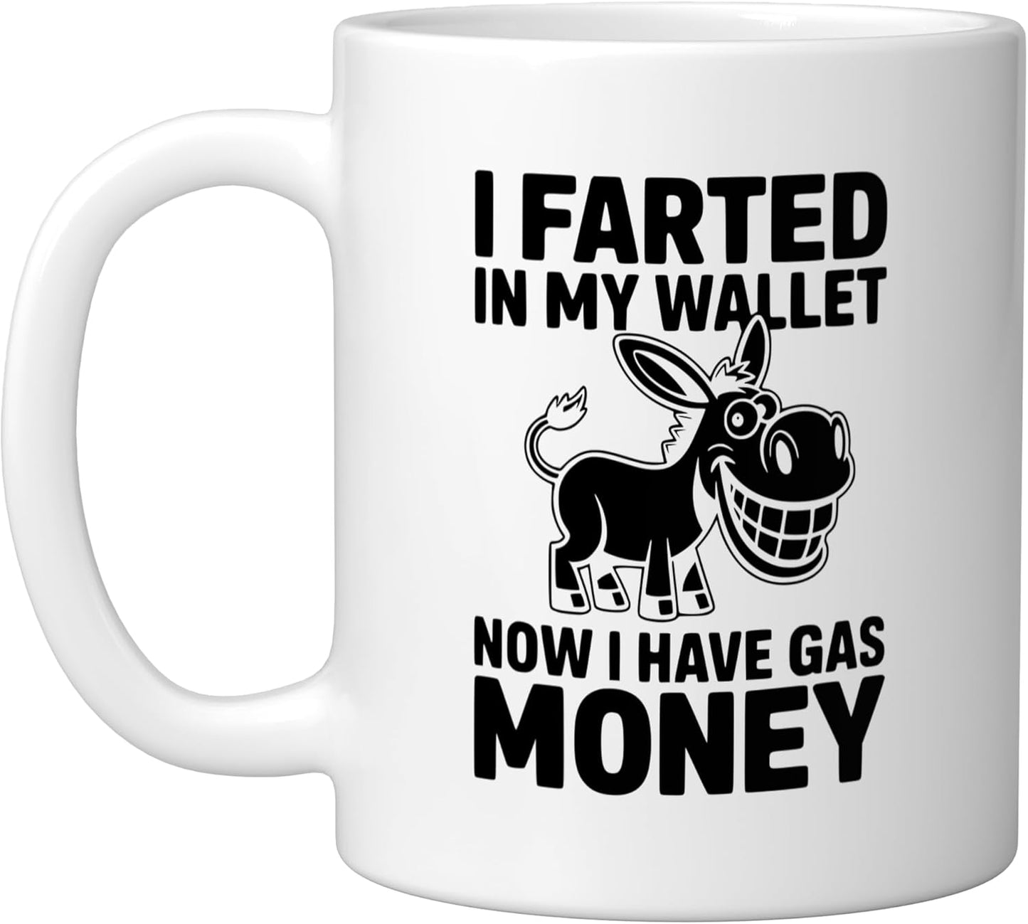 Taza de cerámica divertida con mensaje humorístico blanco