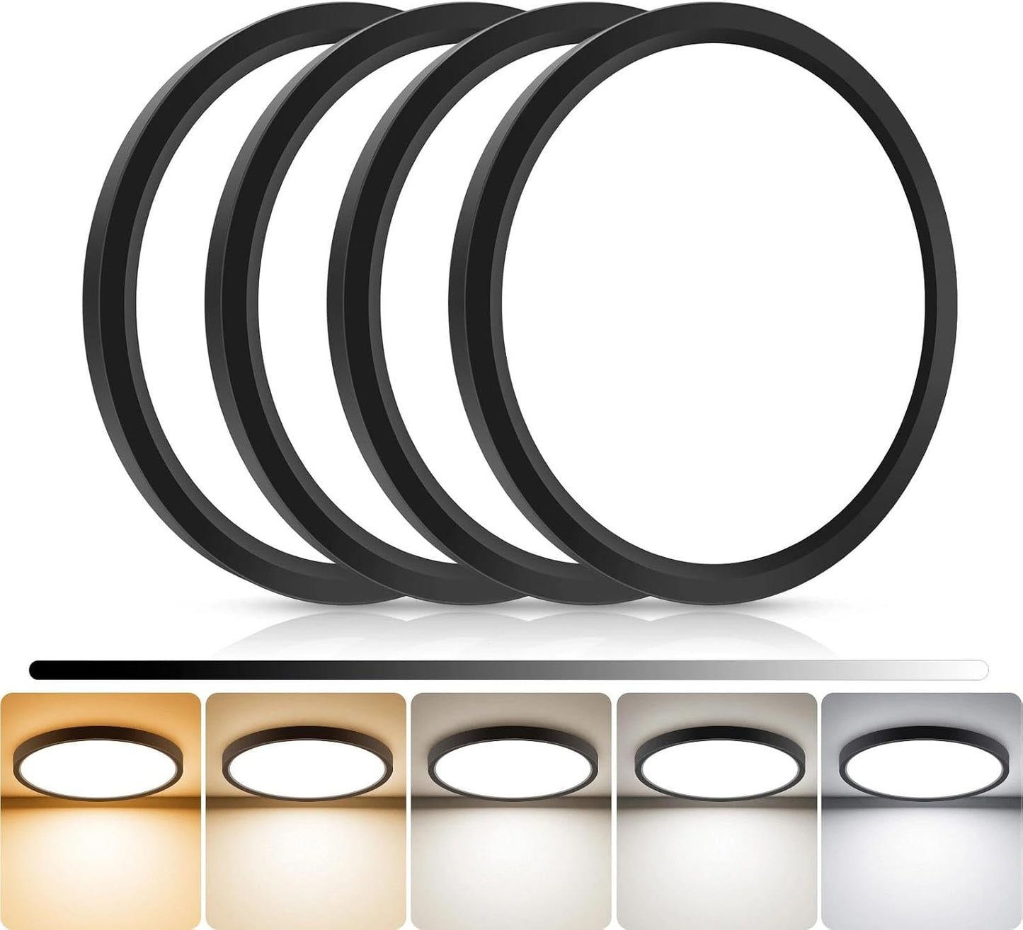 4 Luces LED empotradas 7pulg regulables 5 colores cocina