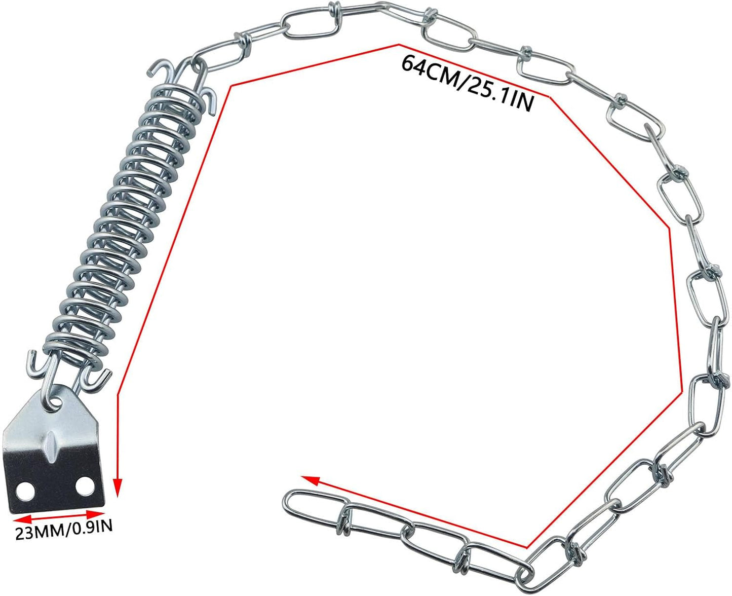 Cadena para puerta corredera con resorte 1 Set Plata