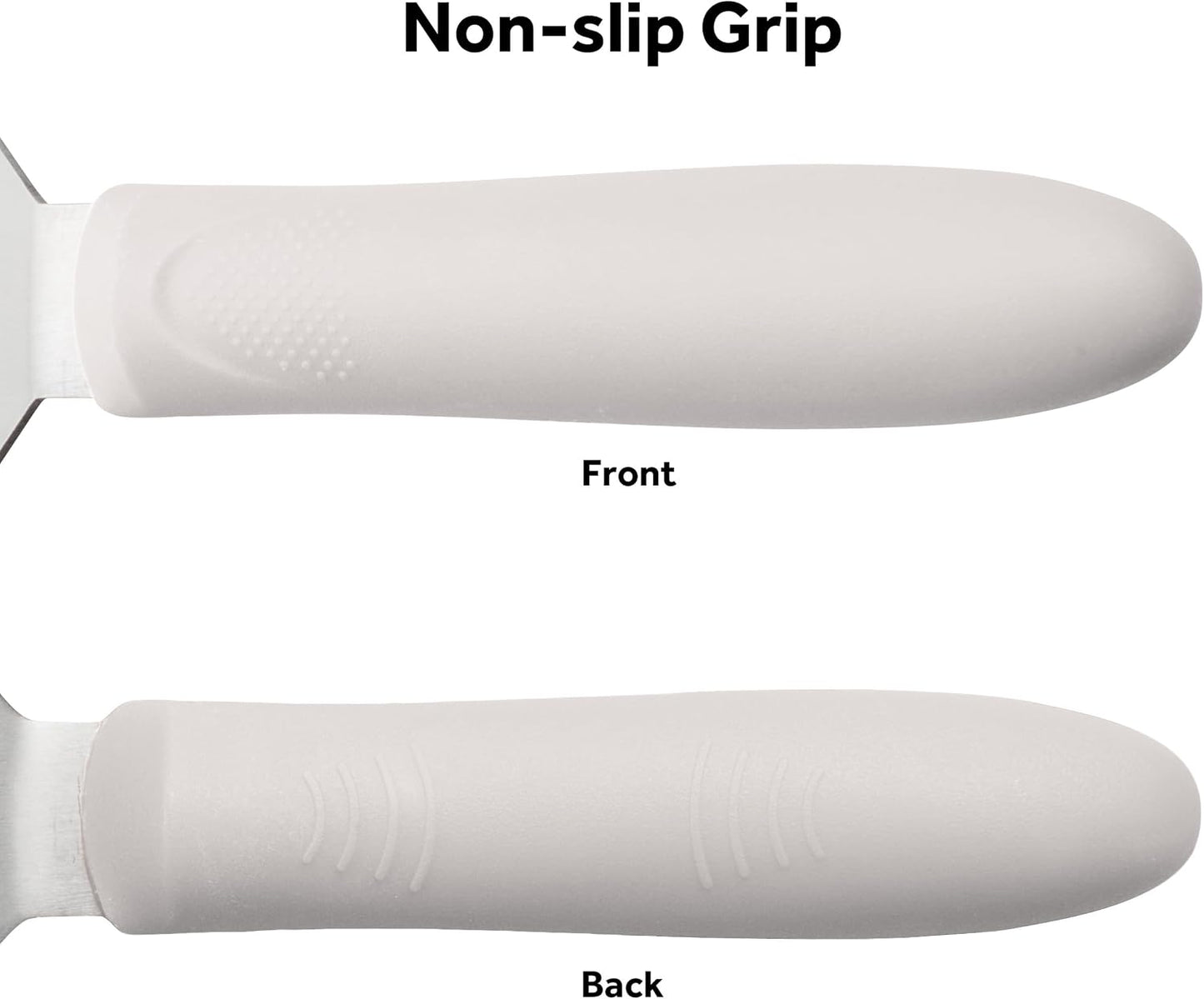 Espátula plancha flexible 8x3pulg mango desplazado blanco