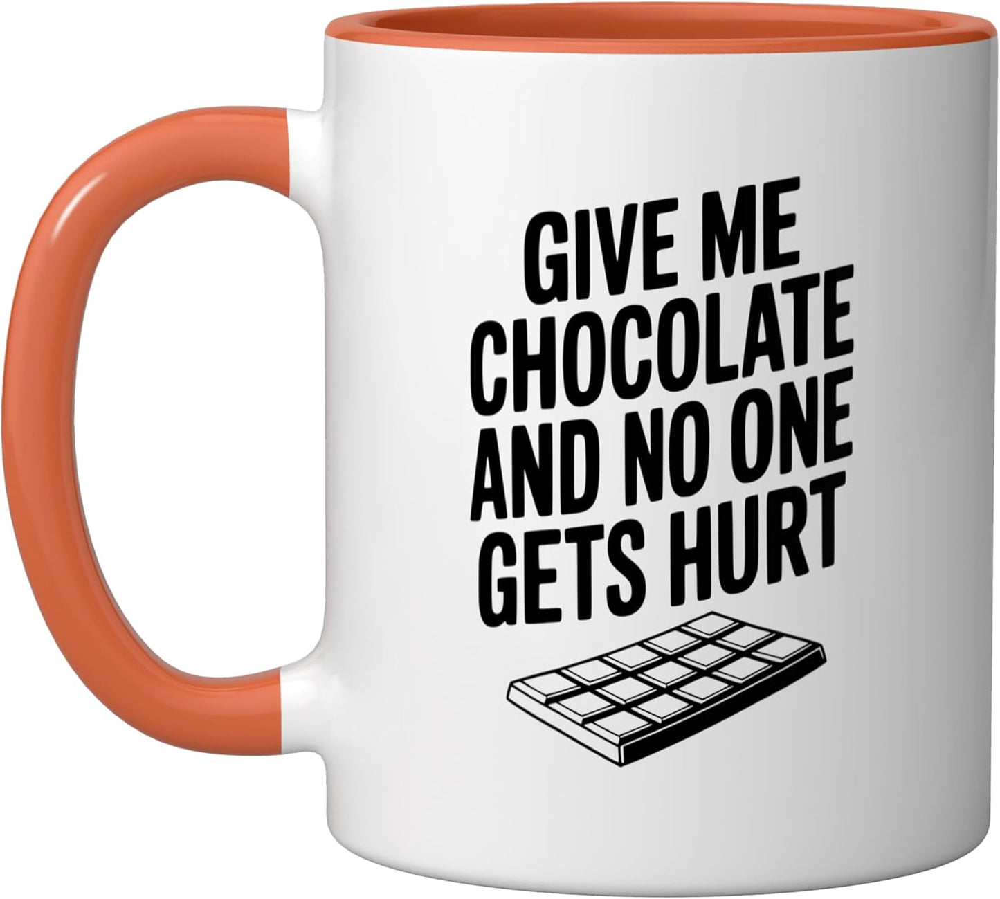Taza Cerámica Give Me Chocolate Orange/White