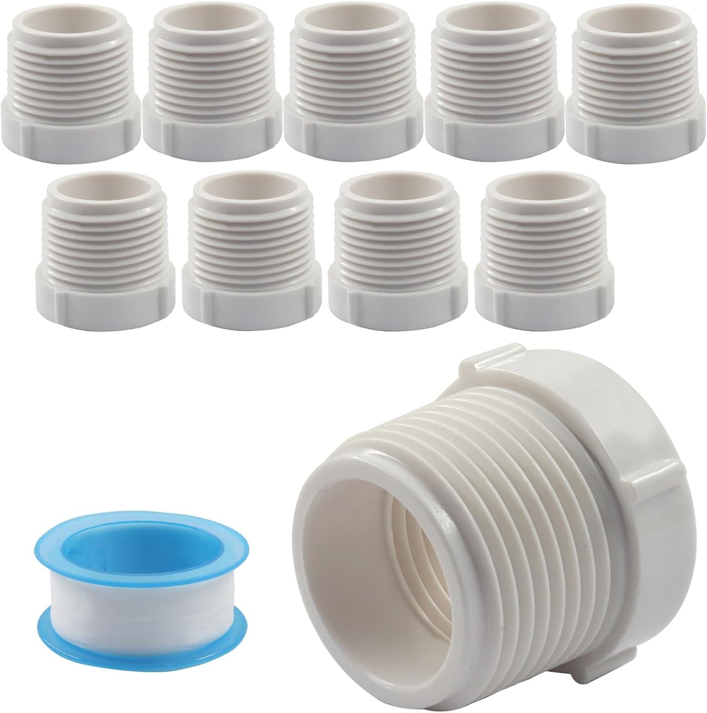 Adaptador PVC 3/4x1/2 pulg macho a hembra blanca
