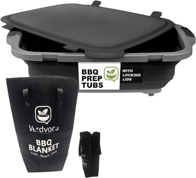 Set 2 Pzas Tub Colapsable BBQ 30L y Manta Inox 21pulg