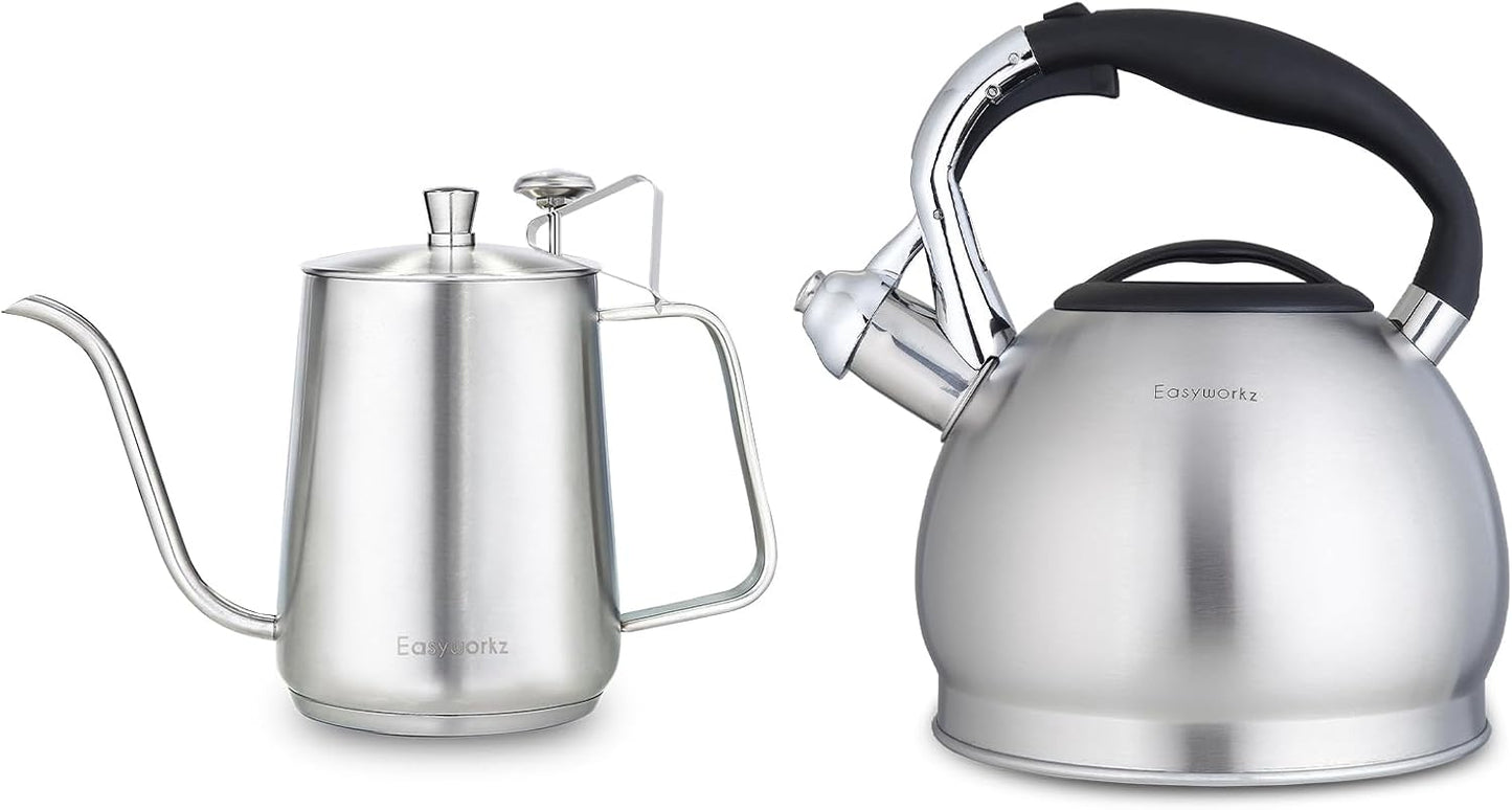 Tetera Pour Over 30oz y Tetera Silbante