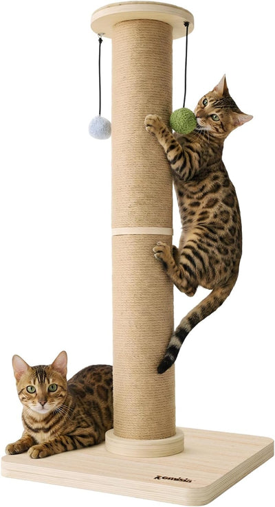 Poste rascador gatos 35pulg sisal base madera gruesa