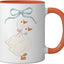 Taza Cerámica Ganso con Cinta Azul Claro