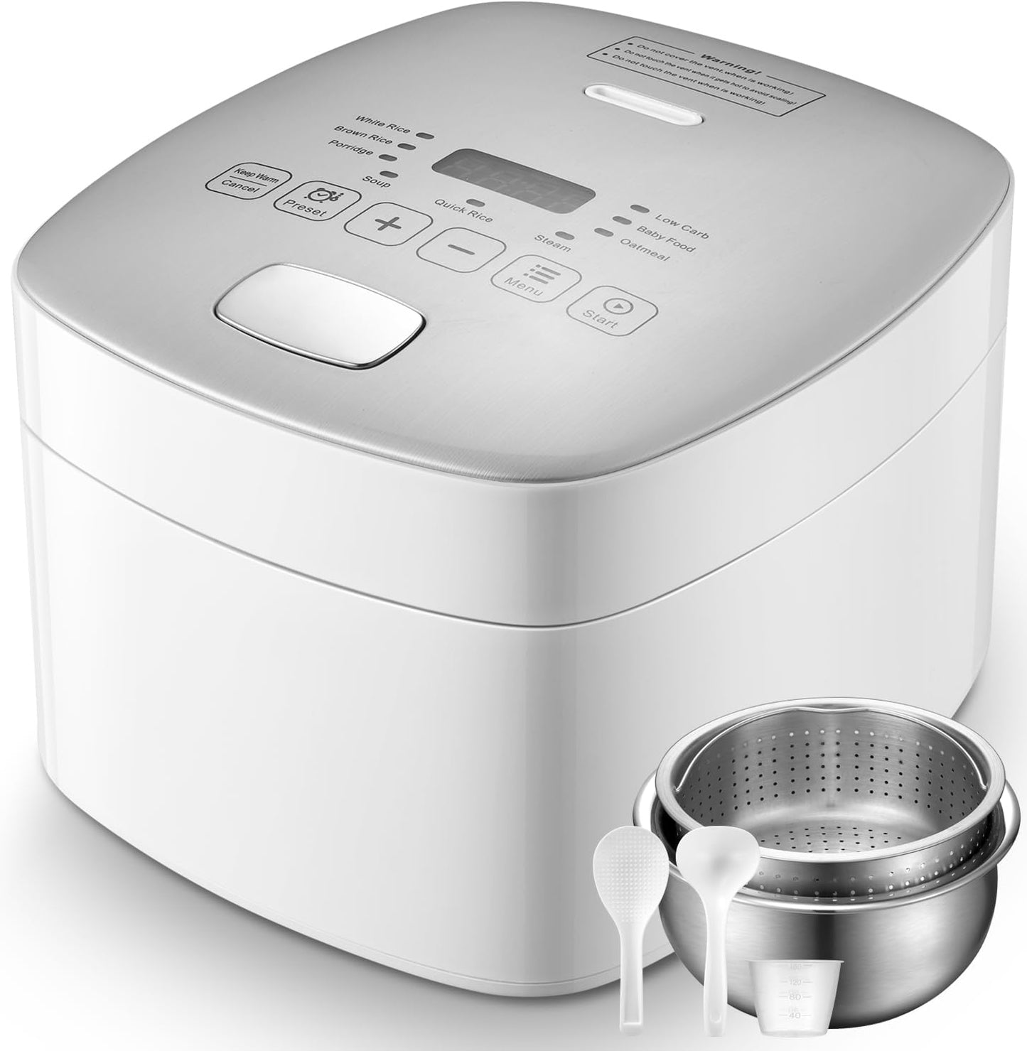 Olla arroz baja carbohidratos acero inox 5 tazas LED