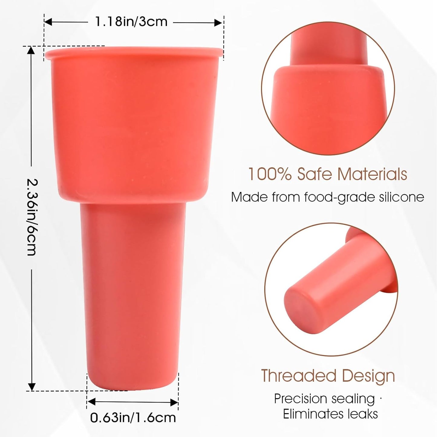 8 Tapones Silicona Botella Vino Reutilizable Doble Sello
