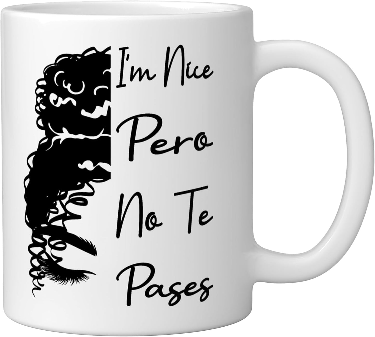 Taza Cerámica Blanco Frase Latina Messy Bun