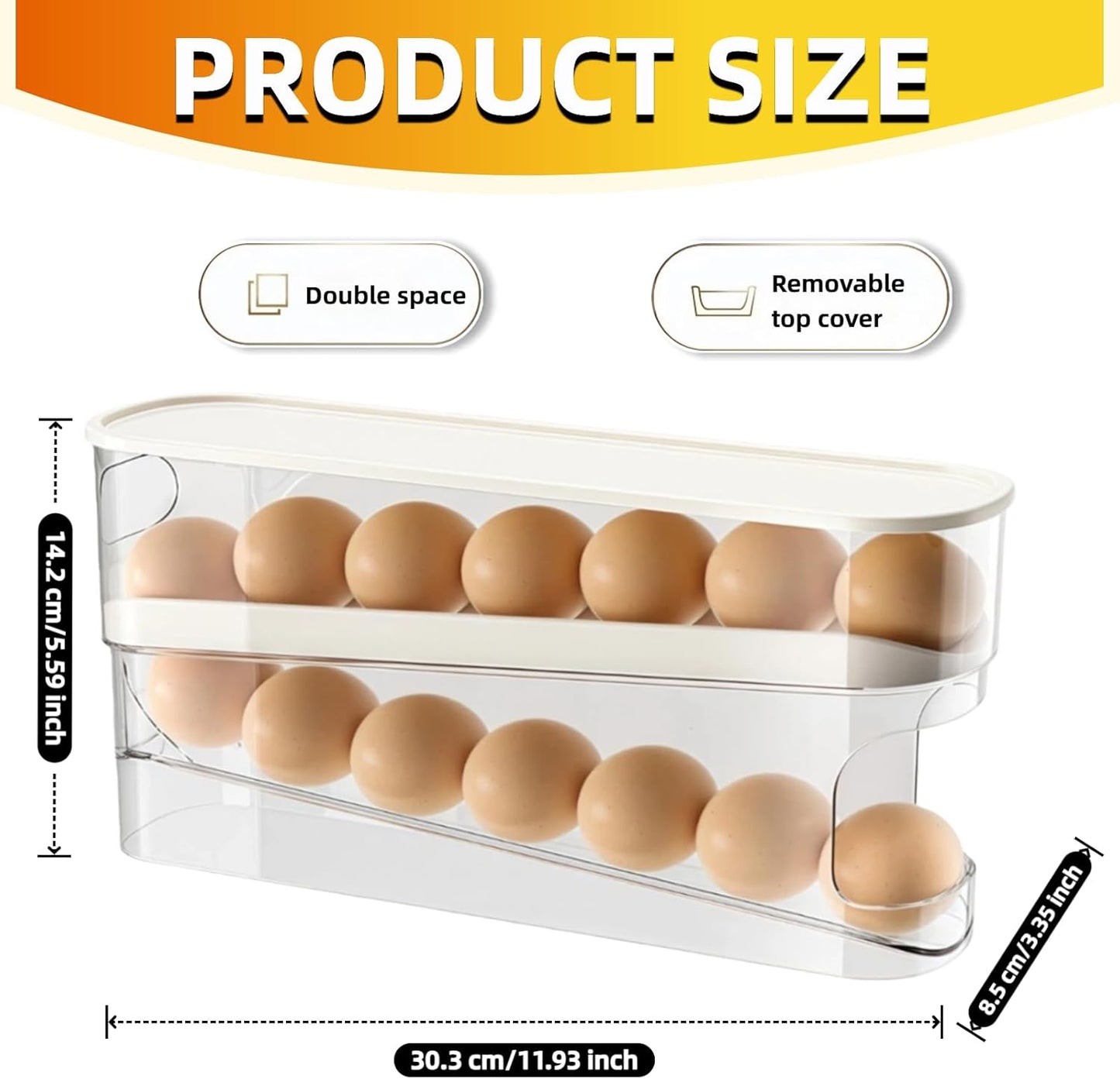 Soporte para huevos rodante organizador automático para nevera