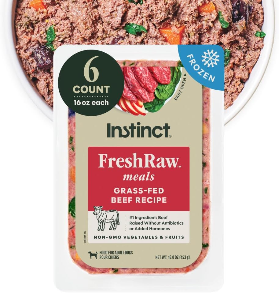 Alimento congelado para perros sin granos carne res 16oz set 6