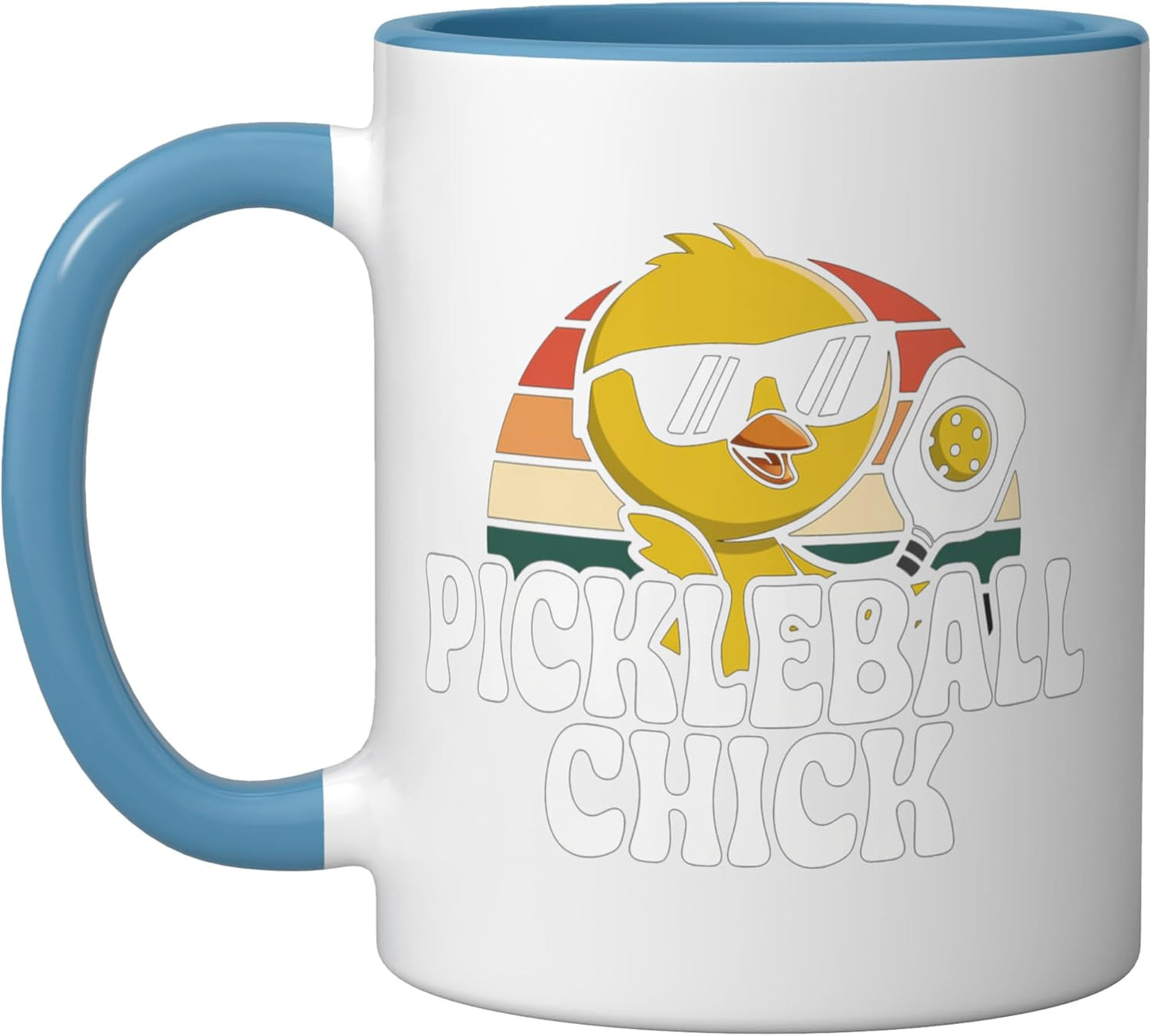Taza cerámica para mujer amante del pickleball azul/blanco