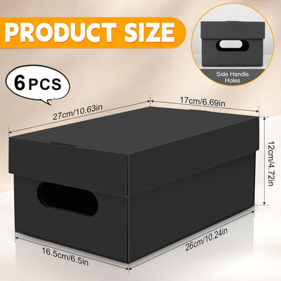 Caja almacenamiento fotos 6 pzas 4x6pulg 10.2x6.5x4.7pulg negro