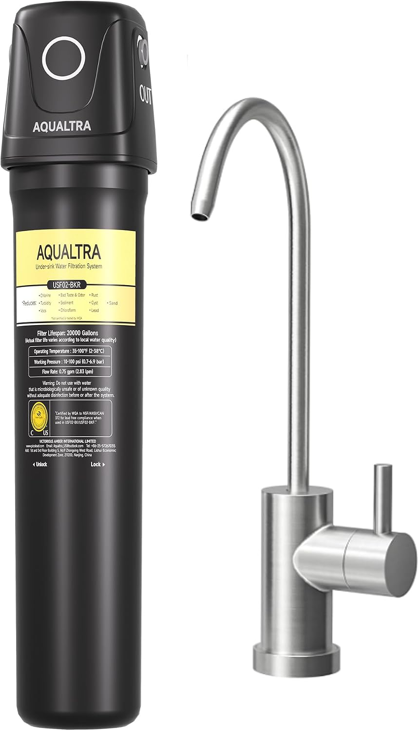Sistema filtro agua fregadero 20K galones NSF 0.5μm
