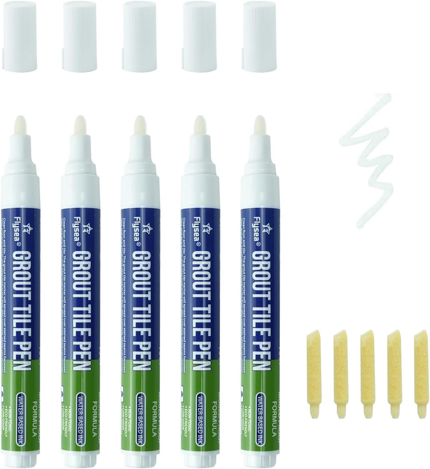 5 Bolígrafos Lechada Puntas Reemplazables Blanca