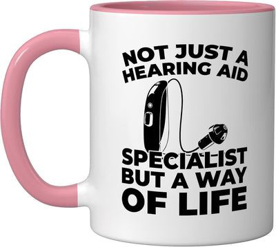 Taza Cerámica para Audiología Rosa/Blanca