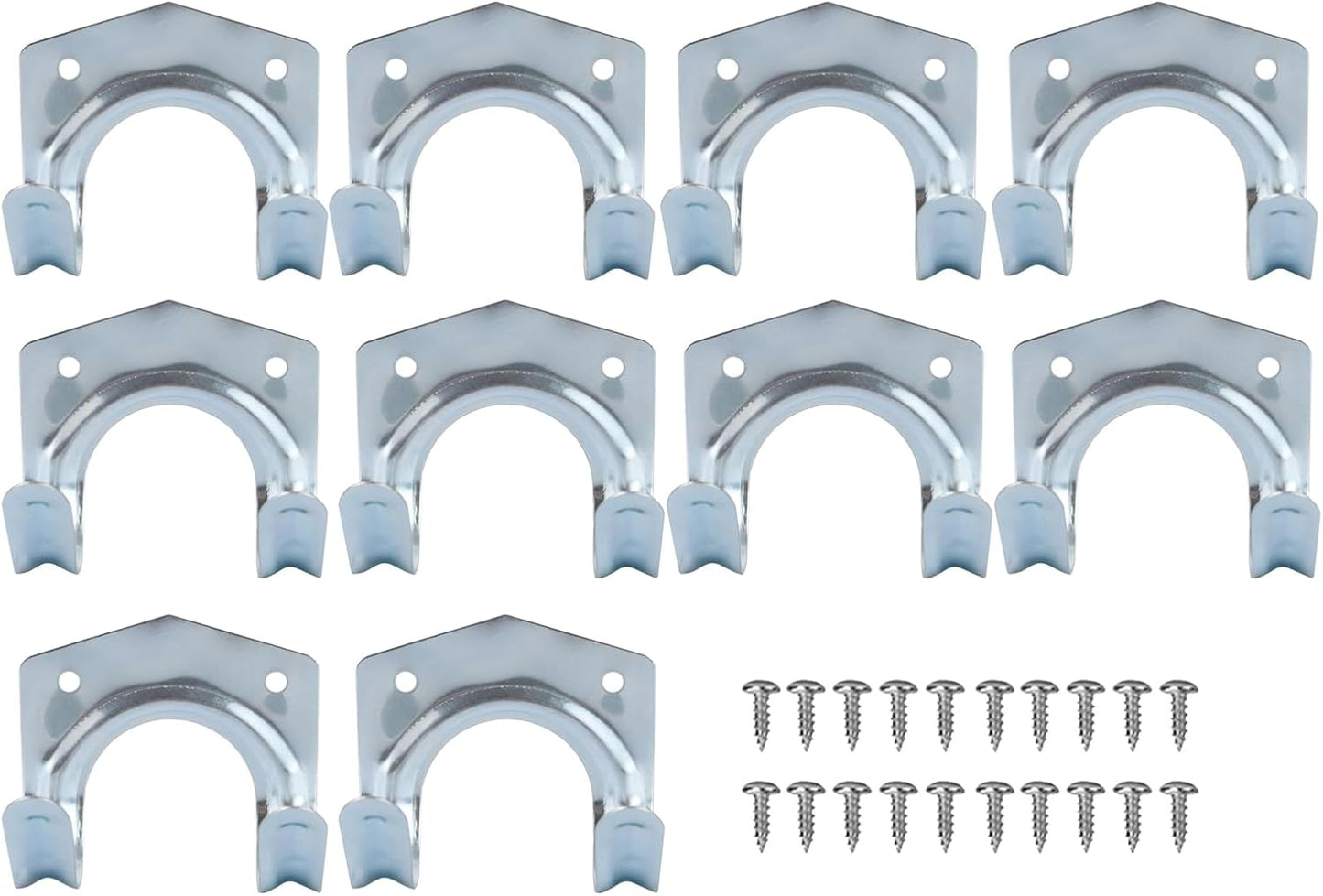 Set 10 Ganchos Pared con Tornillos para Herramientas Garaje