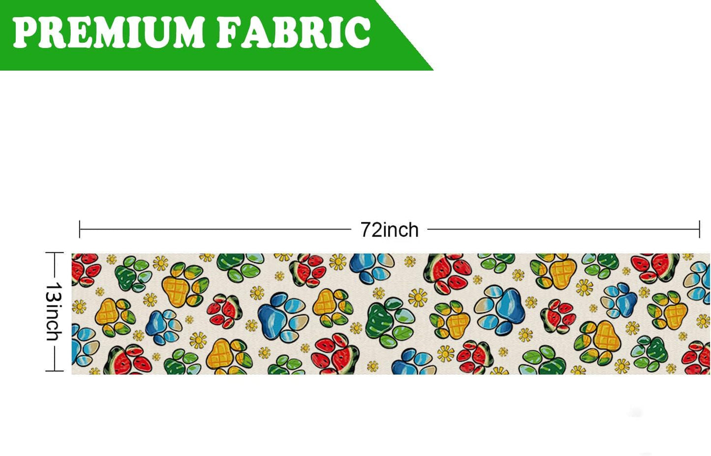 Camino mesa verano patas perro 13x72pulg decoración