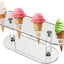 Soporte acrílico para cono de helado y gofres con 4 agujeros para cupcakes