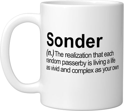 Taza de cerámica Ah con texto en inglés color blanco
