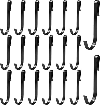 Pack 20 Ganchos Acero Inox Forma J para Rejilla Negro
