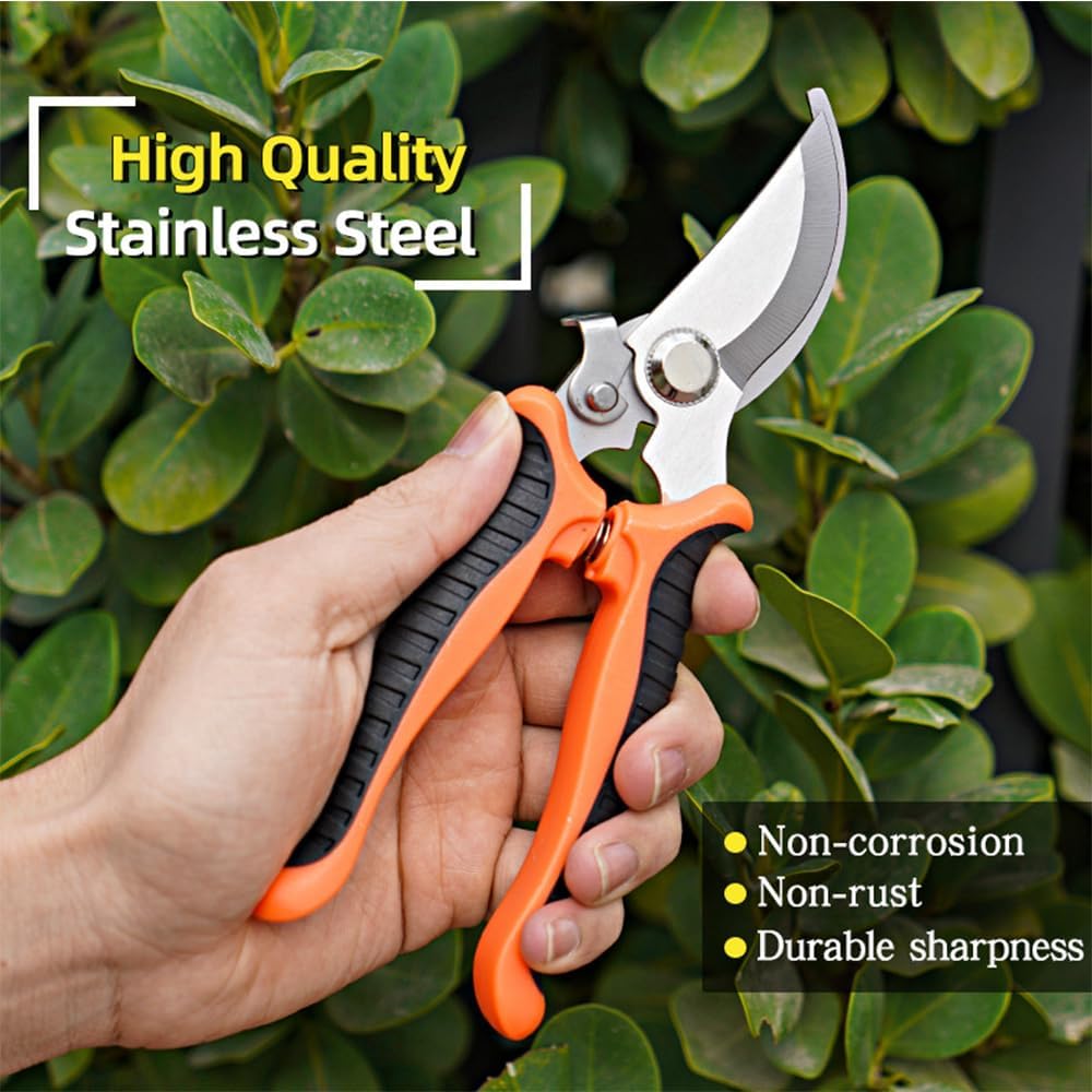 Set 2 Tijeras Podar Acero Inox Jardinería