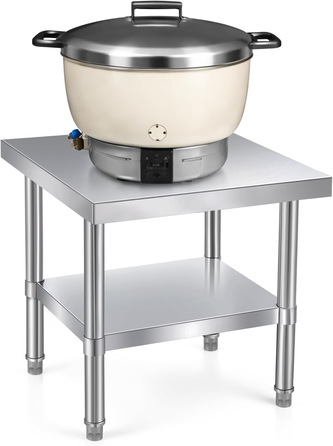 Soporte olla arroz acero inox 20x20pulg mesa cocina