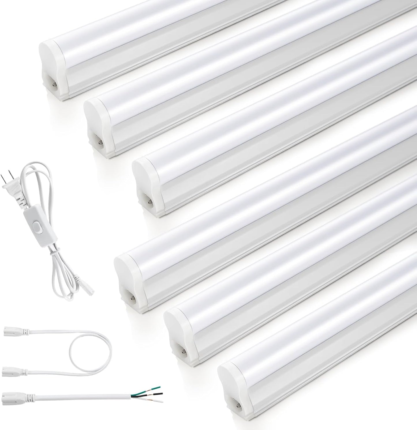 6 Lámparas LED T5 4ft 20W Blanco Superbrillante