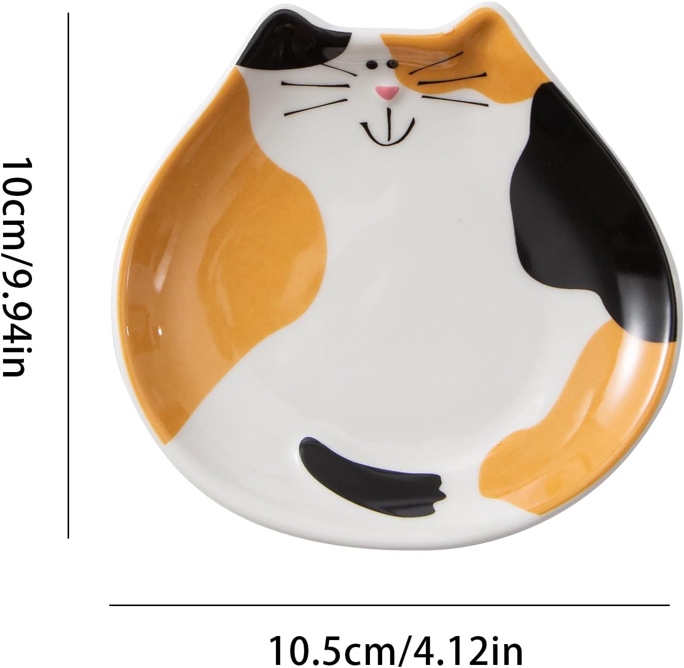 Soporte de cuchara de cerámica en forma de gato para encimera