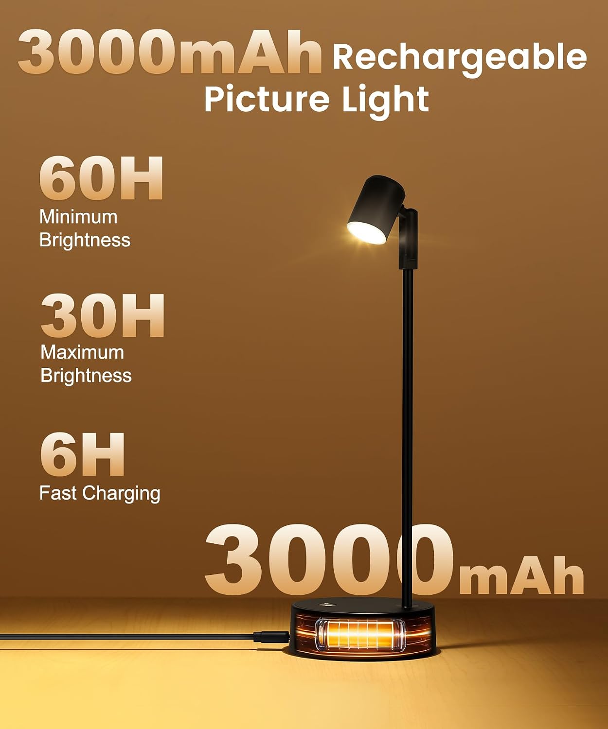 Luz inalámbrica LED para pared con control remoto y temporizador