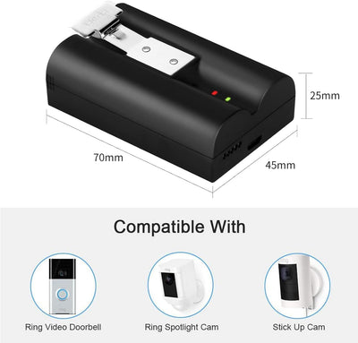 Batería litio 3.65V 6040mAh para Ring Doorbell 2/3/4/V4