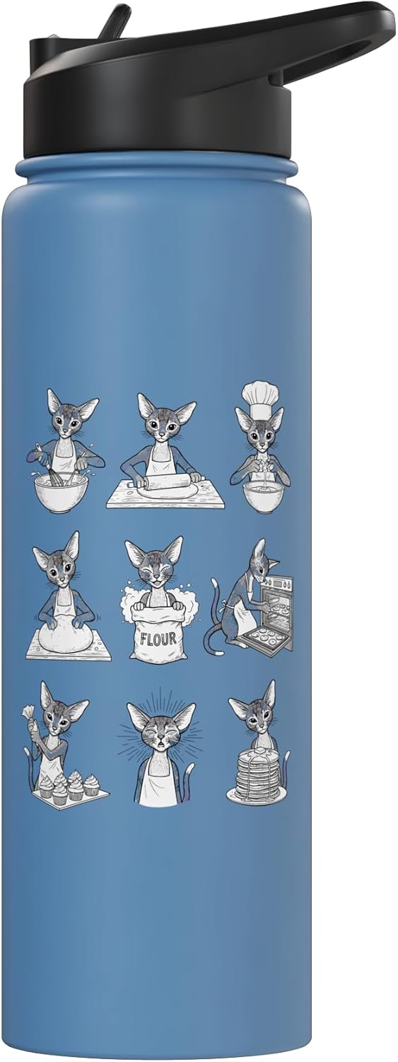 Botella térmica acero inox chef pastelería gato abisinio