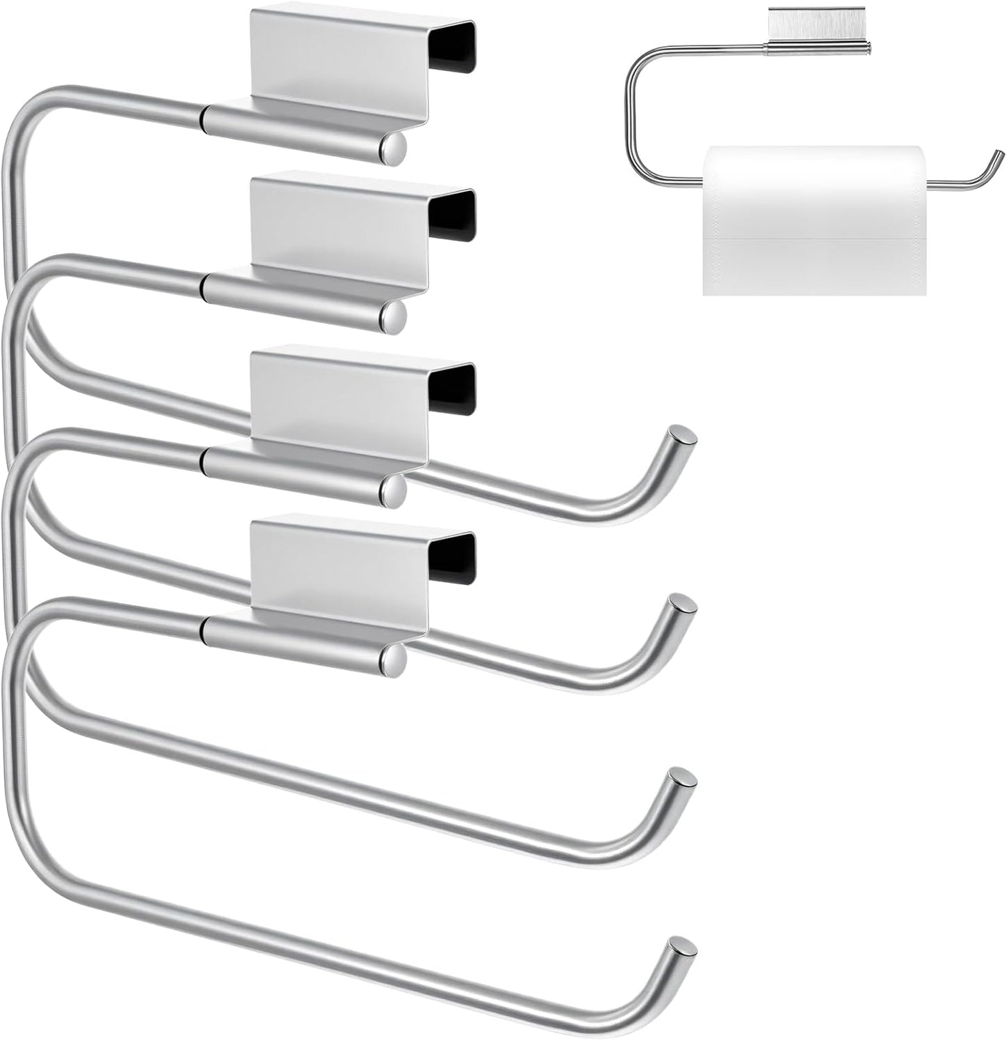 Toallas de papel para puerta de gabinete 12.4 pulgadas soporte plateado dispensador acero inoxidable