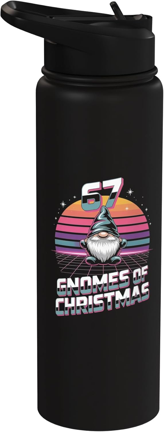 Botella agua acero inox aislada diseño gnome sunset