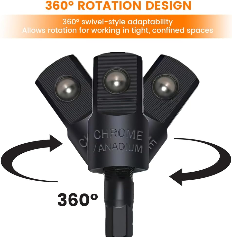 8 Brocas Flexibles con Adaptador Giratorio 90°