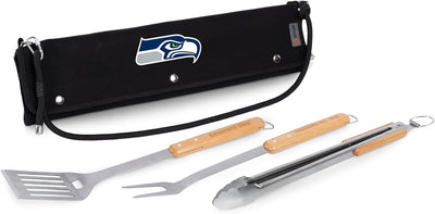Set 3 Pzas Accesorios Barbacoa Madera Haya