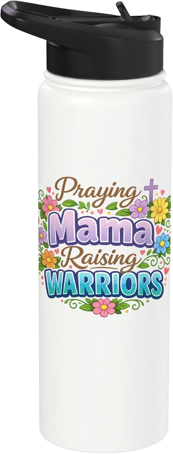 Botella agua acero inox aislada cristiana mamá orante