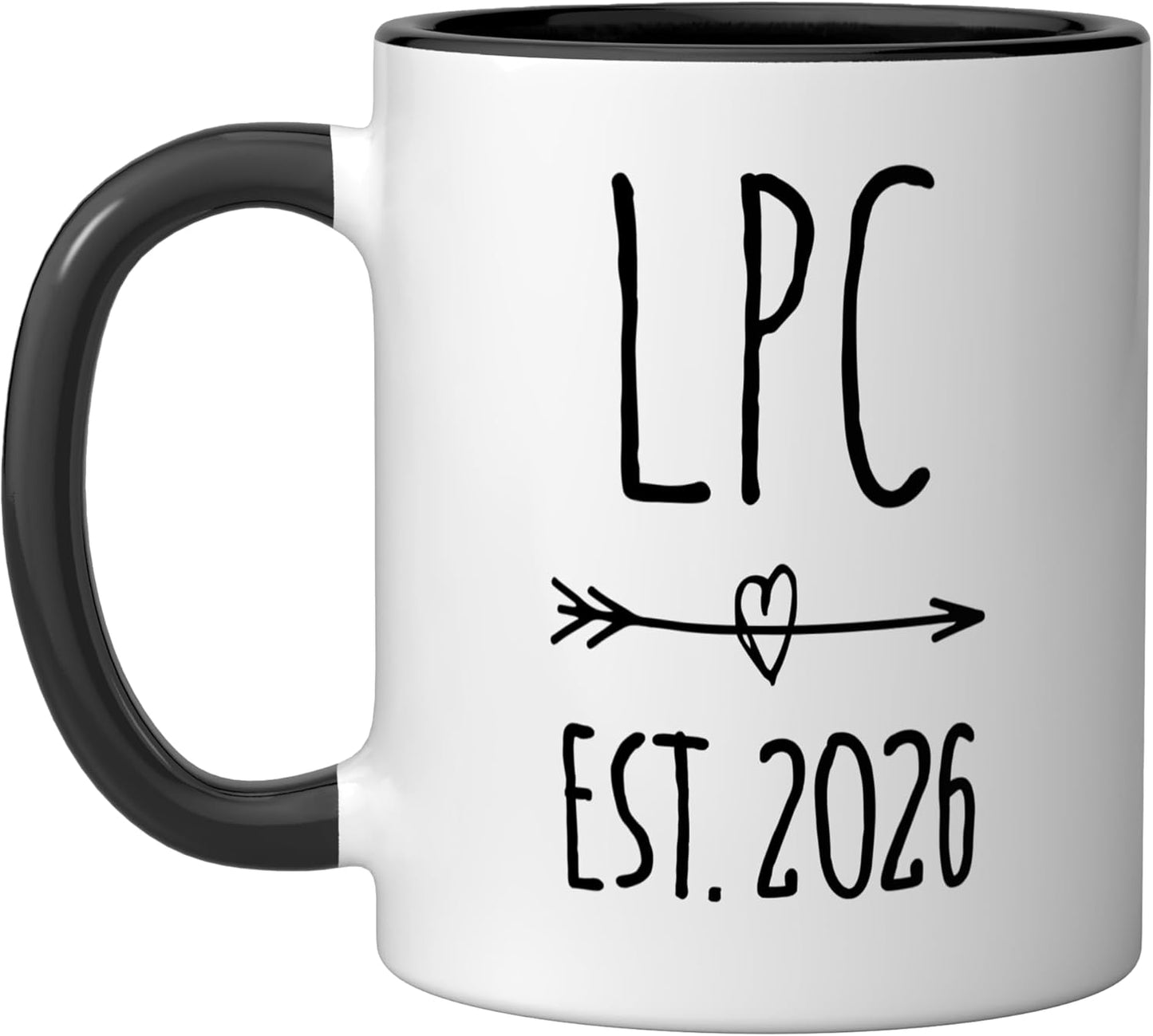 Taza de cerámica con licencia LPC graduación 2026 color negro y blanco