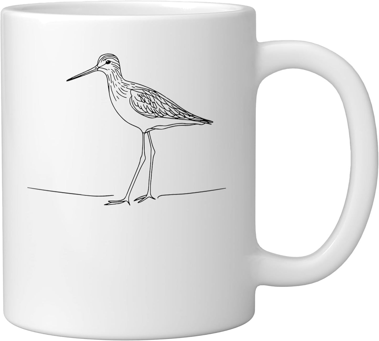 Taza cerámica para observador de aves Greater Yellowlegs en blanco