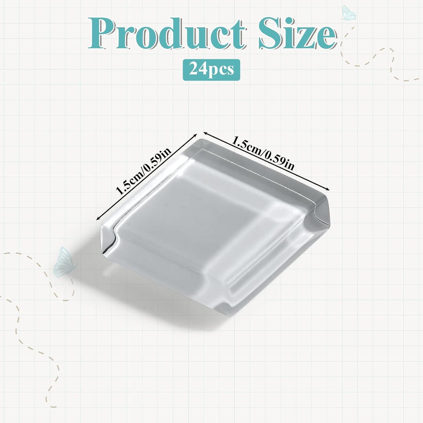 24 imanes de vidrio blanco transparentes para refrigerador